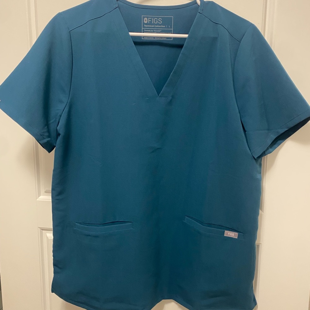 FIGS women’s L Casma top NEW (Caribbean Blue)